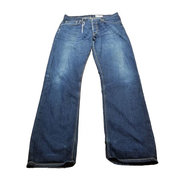Gustin Jeans Men's Size 36 Straight Selvedge Denim Distressed(36x36)